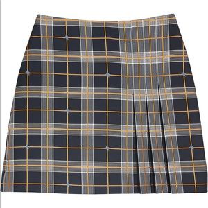 Burberry blue pleated tartan mini skirt